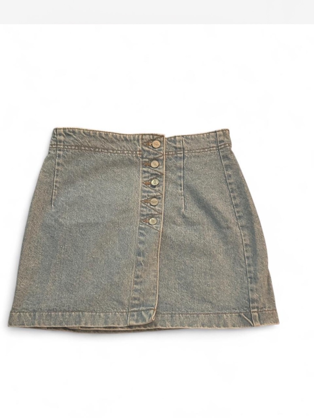 BONGO Button-Front Vintage Denim Mini Skirt - faded wash - 90’s